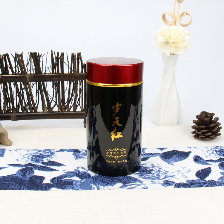 廠家訂做高檔鋁罐 歲天紅茶葉鋁罐 黑色67#紅茶金屬罐批發(fā)