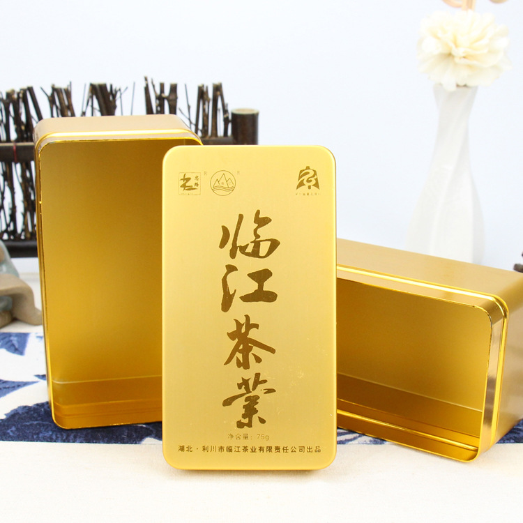 廠家供應(yīng)鋁盒 利川綠茶鋁合金方形茶盒 金色高檔金屬盒私版訂做