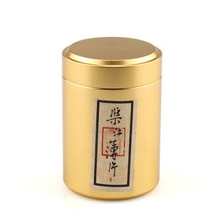 渠江薄片鈦鋁合金茶罐 小片壓餅茶旋口小罐金色圓形鋁罐生產(chǎn)廠家